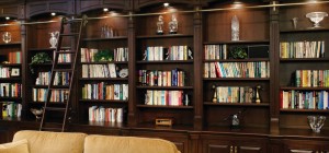 Arbor Mills Custom Cabinetry Libraries with rolling ladder